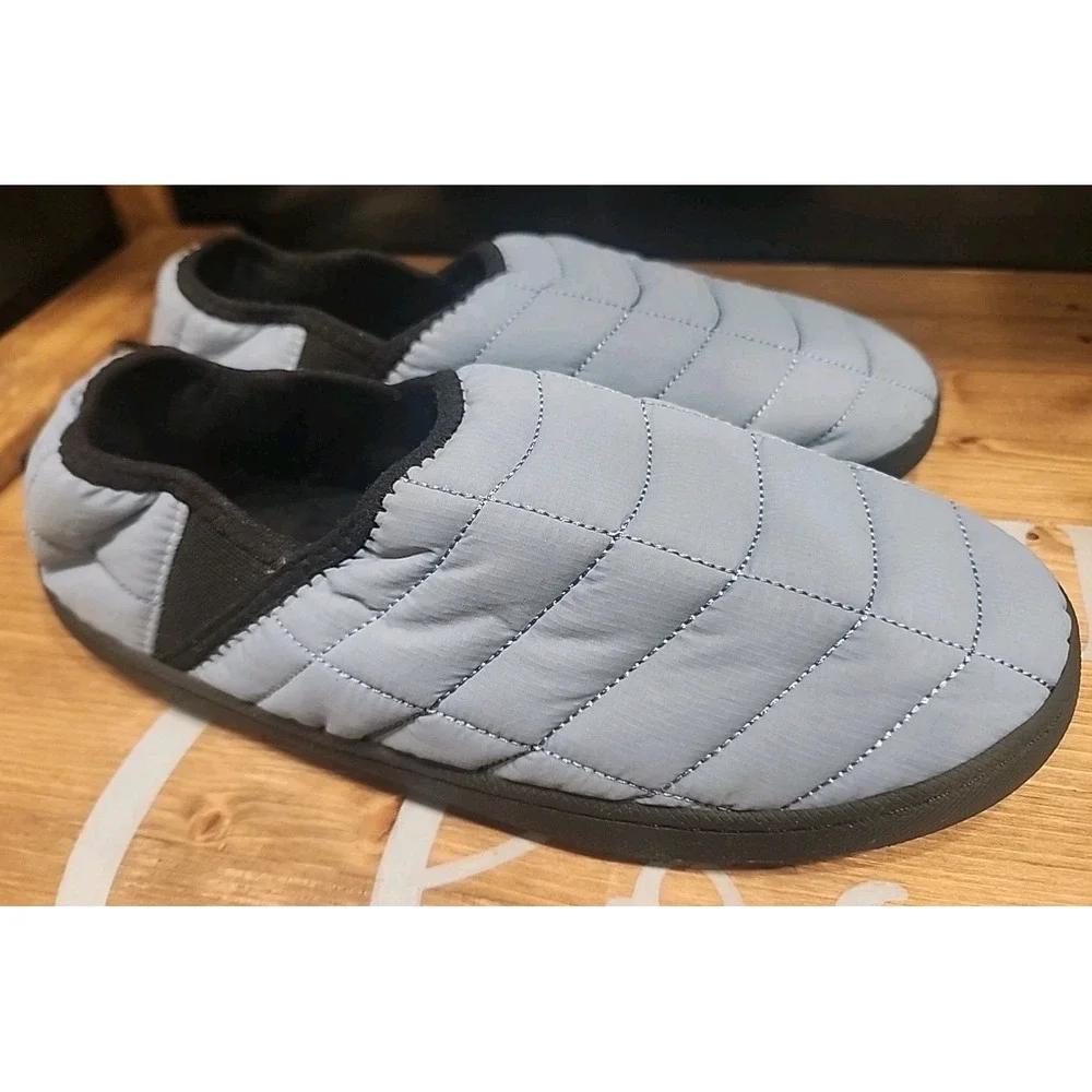BROOKSTONE MOC TRAILS INSULATED SHOES UNISEX Sz L BLUW WITH BLACK SLIP‎ ON